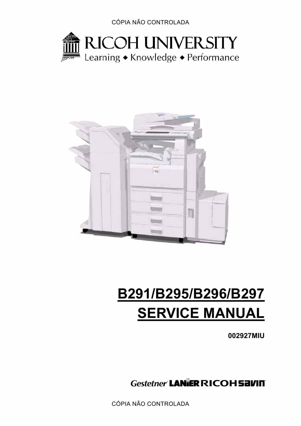 RICOH Aficio MP-3500g 4500g 3500 4500 B291 B295 B296 B297 Service Manual-1